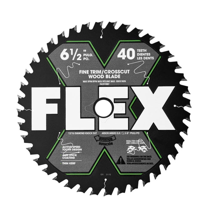 Flex FA201007 6-1/2" 40T Fine Finish Carbide Circular Saw Blade