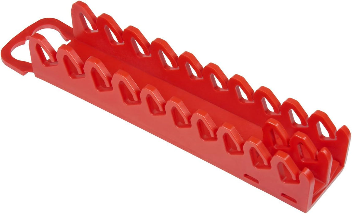Ernst Manufacturing 10-Tool Screwdriver Gripper - Screwdriver Holder in Vibrant Red (Model 5310) with Handle for Portable or Pegboard Storage Of Your Screwdriver Set