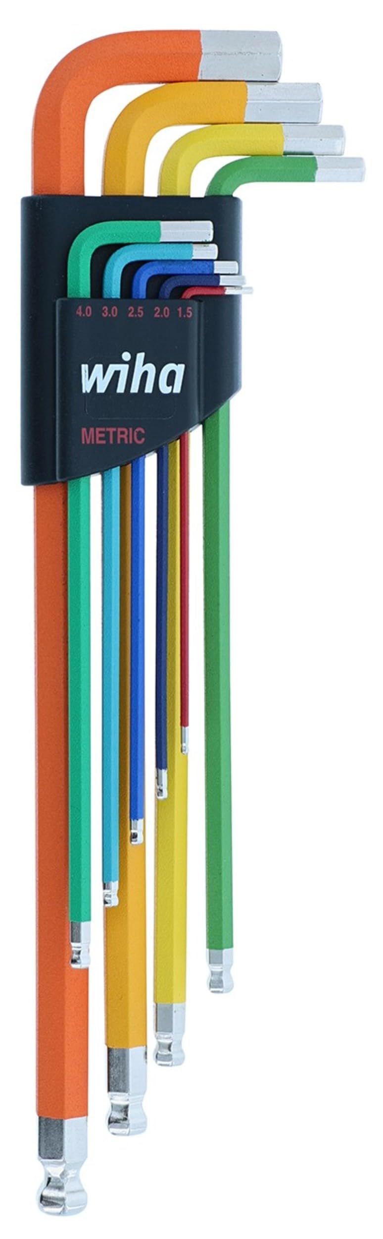 Wiha 66980 9 Piece Ball End Color Coded Hex L-Key Set - Metric ...