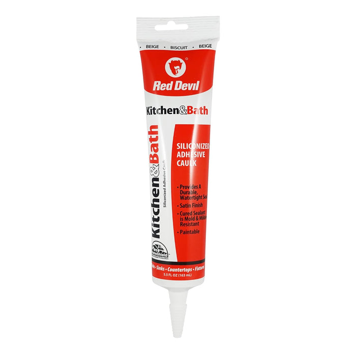 Red Devil 040520 Duraguard Kitchen & Bath Siliconized Acrylic Caulk, 5.5 oz. Squeeze Tube (Pack of 12)