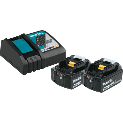 Makita BL1850BDC2X1 18V Battery 2-Pack and Charger 5.0Ah