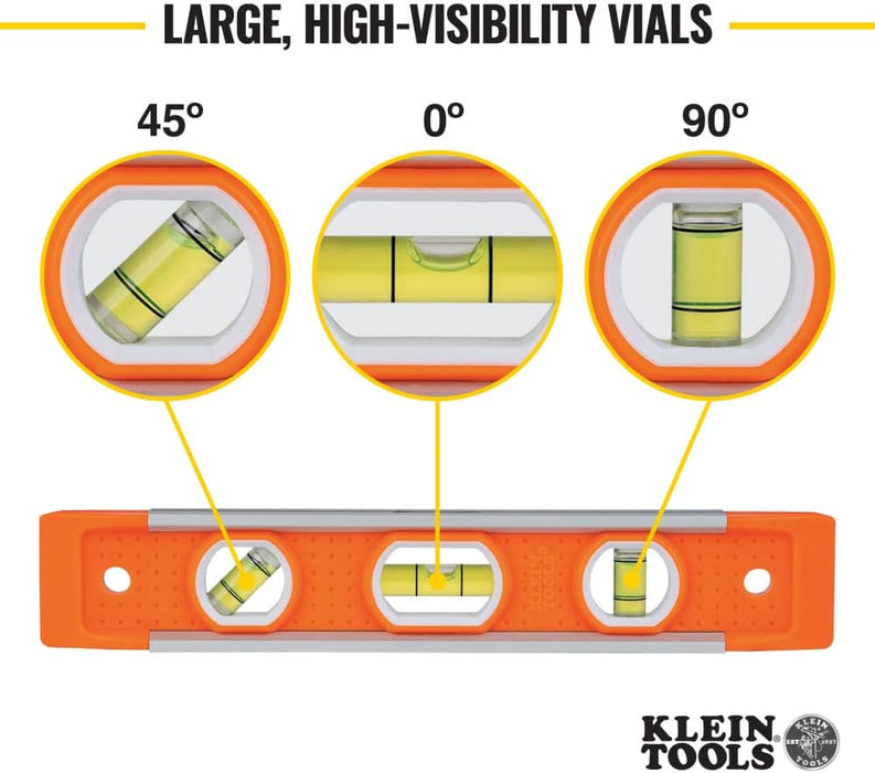 Klein Tools 935 Torpedo Level, 3 Vial, 9-Inch