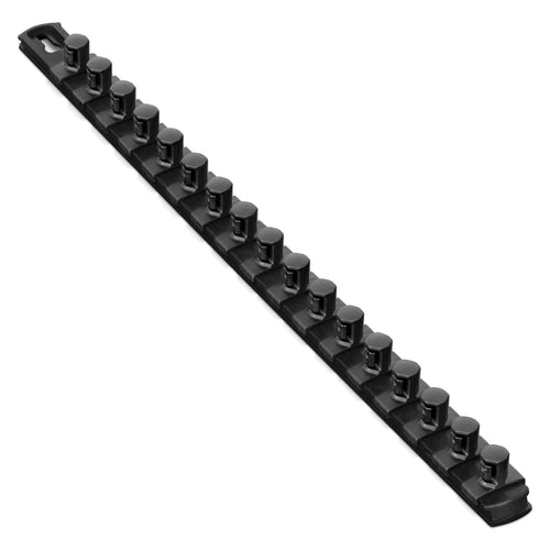 Ernst Manufacturing 18-Inch Socket Organizer with 17 1/2-Inch Twist Lock Clips, Black (8422-Black-1/2) 18-Inch 1/2-Inch Twist Clips Black