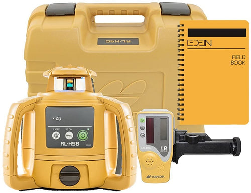 Topcon RL-H5B Self Leveling Horizontal Rotary Laser with Field Book, LS-80 Receiver, Detector Holder & Case, IP66 Rating for Drop, Dust, and Water Resistance, 1300ft (400m) Construction Laser Level