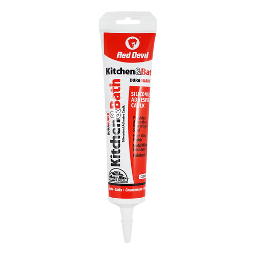 Red Devil 0445 Silicone Acrylic Caulk & Sealant, 100% Waterproof, 5.5 oz, Clear (Pack of 1)