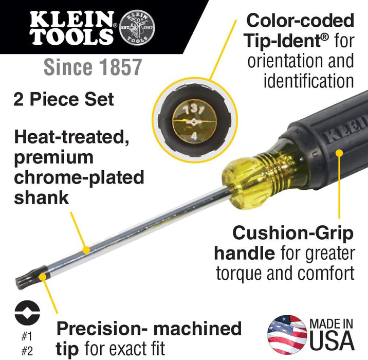 Klein Tools 32378 Screwdriver Set, Combination Tip, 2-Piece