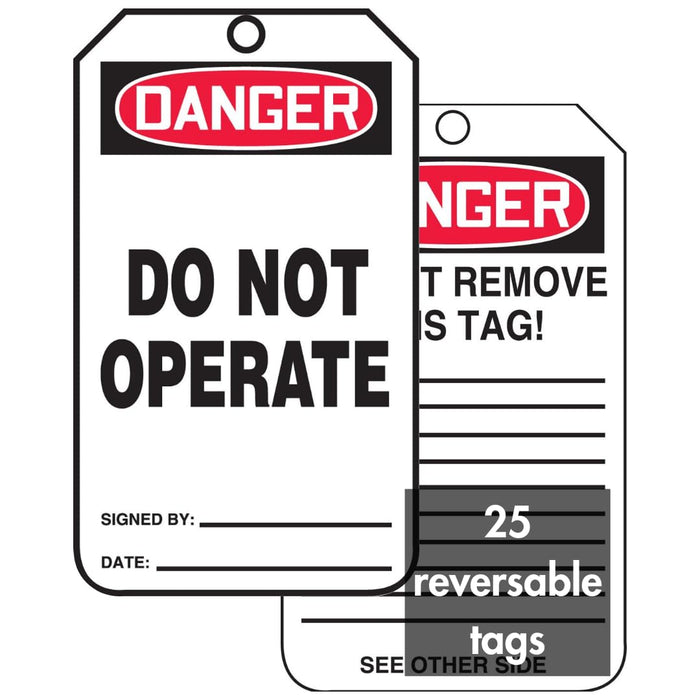 Accuform Signs MDT189CTP Safety Tag, "Danger DO NOT Operate", 5.75" Length x 3.25" Width x 0.010" Thickness, PF-Cardstock (Pack of 25)