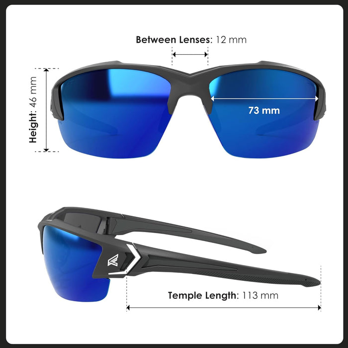 EDGE Khor G2 Z87 Safety Glasses for Men: Shatter Resistant Mens Sunglasses Polarized, Anti-Slip Flexible Frames, Nylon Lens Polarized Safety Glasses