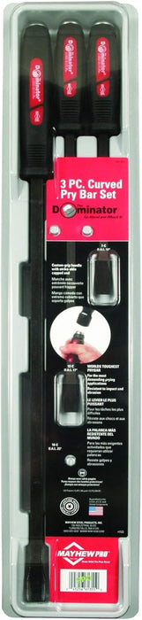 Mayhew Tools 61355 Dominator Pry Bar Set, 3-Piece Curved, Black Oxide Finish
