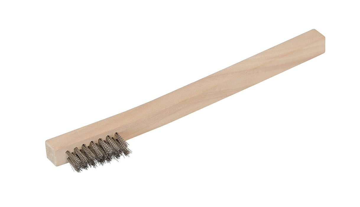 Steelman 99089 Stainless Steel 1200-Bristle Count Wire Brush for Mechanics and Painters, Removes Rust and Paint from Metals, Wood Handle (Pack of 5)