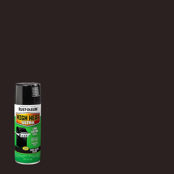 Rust-Oleum 241169 High Heat Ultra Spray Paint, Black, 12 oz (Pack of 6)