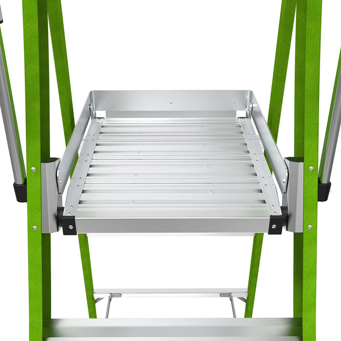 Little Giant Ladder Systems Safety Cage 2.0, M6, 6ft Enclosed Platform, Platform Ladder with Adjustable Outriggers, Fiberglass, Type 1AA, 375 lbs Weight Rating, (19706-146)