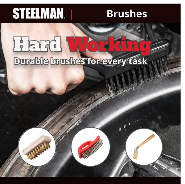 Steelman 96517 Euro Lube Angled Applicator Brush with Stiff Bristles for Paste-Style Tire Mounting Lubricants, Angled to Fit Between The Tire Bead and Rim
