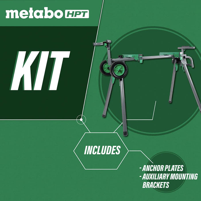 Metabo HPT Miter Saw Stand | Universal, Portable, Quick-release Mounting Brackets | Accepts up to a 12-inch Sliding Miter Saw | Supports up to 400 lbs | UU240F