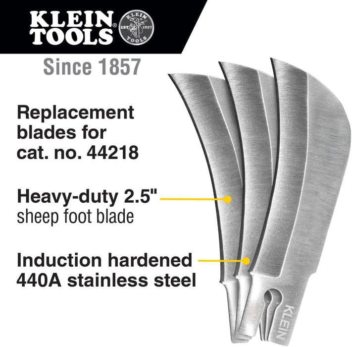 Klein Tools 44219 Replacement Hawkbill Blade for 44218 3-Pack