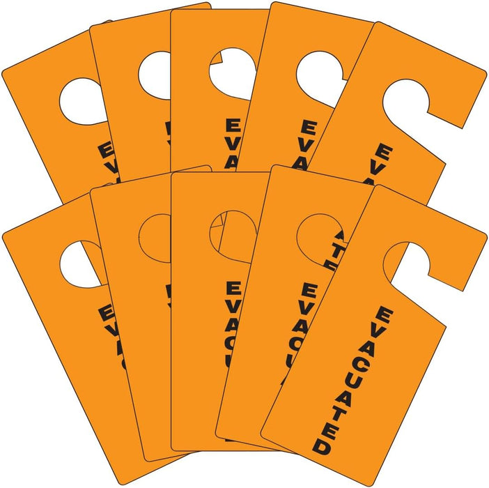 Accuform TAD838 EVACUATED Door Tags, 9