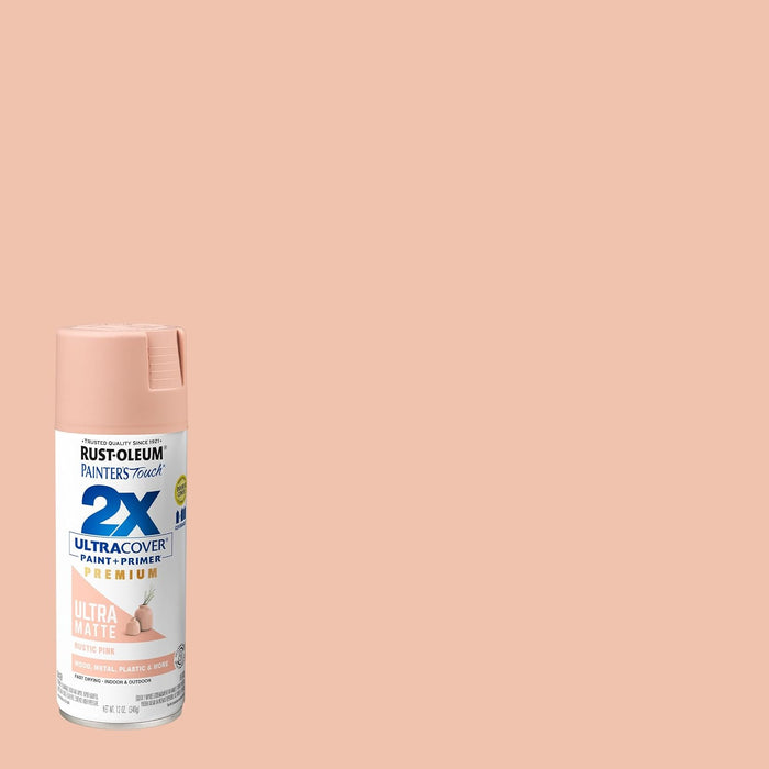 Rust-Oleum 355035 Painter's Touch 2X Ultra Cover Spray Paint, 12 oz, Ultra Matte Rustic Pink (Pack of 6)