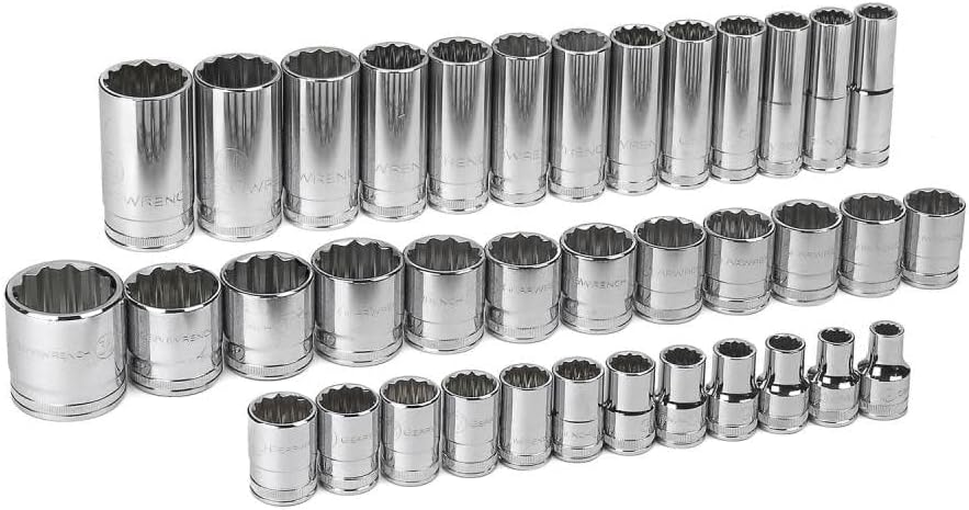 GEARWRENCH 37 Pc. 1/2" Drive 12 Point Standard & Deep Metric Socket Set - 80730
