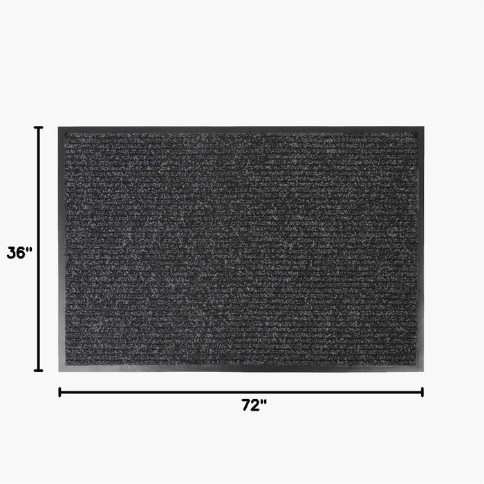 Notrax 109 Brush Step Carpeted Indoor/Outdoor Entrance Mat for Home or Office, 3' X 6', Absorbent Slip Resistant Heavy Duty Entry Mat, Charcoal, 109S0036CH