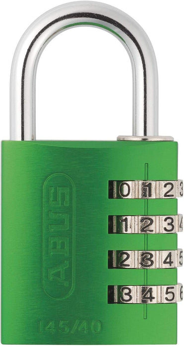 ABUS 145/40 C 40mm Body 4-Dial Resettable Combination Padlock, Green