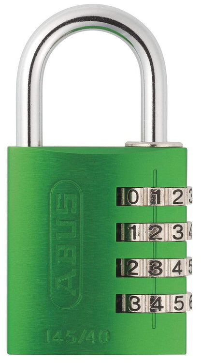 ABUS 145/40 C 40mm Body 4-Dial Resettable Combination Padlock, Green