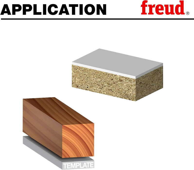Freud 44-108 1/2" Diameter Bearing Flush Trim Bit with 1/2" Shank, 1-1/2" Carbide Height