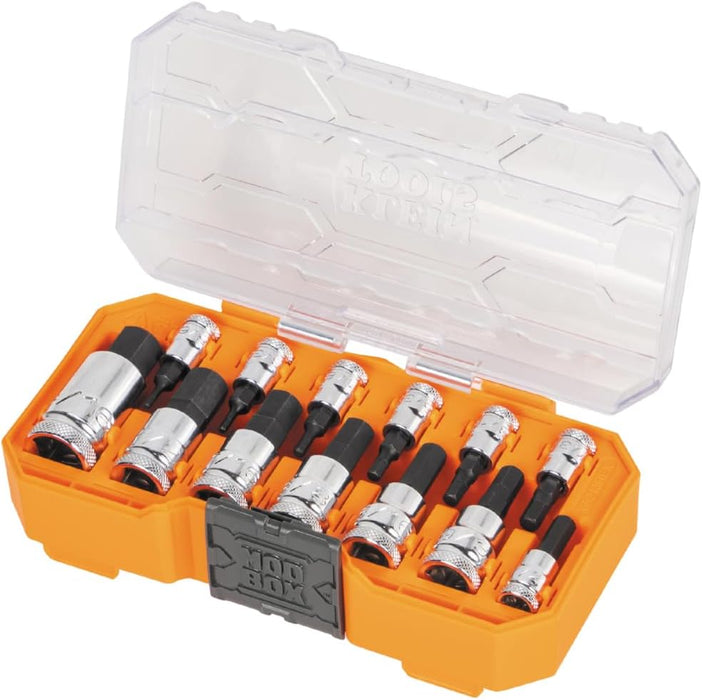 Klein Tools 65213HEX Knurled Hex Bit Socket Set, SAE, 13-Piece