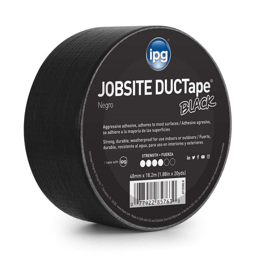 IPG (6720BLK) JobSite DUCTape, Colored Duct Tape, 1.88" x 20 yd, Black (Single Roll)