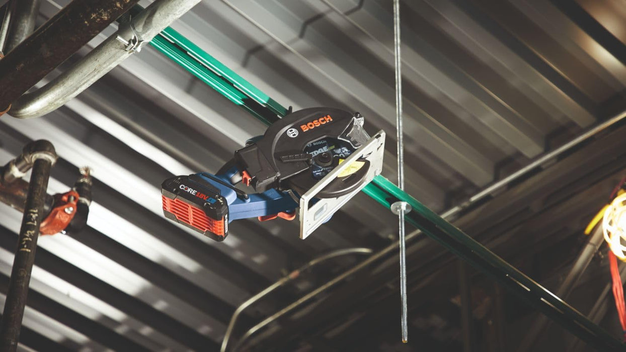 BOSCH GKM18V-20N 18V 5-3/8 Inch Metal-Cutting Circular Saw, LED Light, Hanging Hook (Bare Tool)