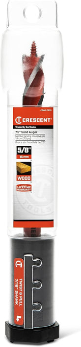 Crescent CDAG-7533 Solid Auger Drill Bit, 7.5" x 5/8"