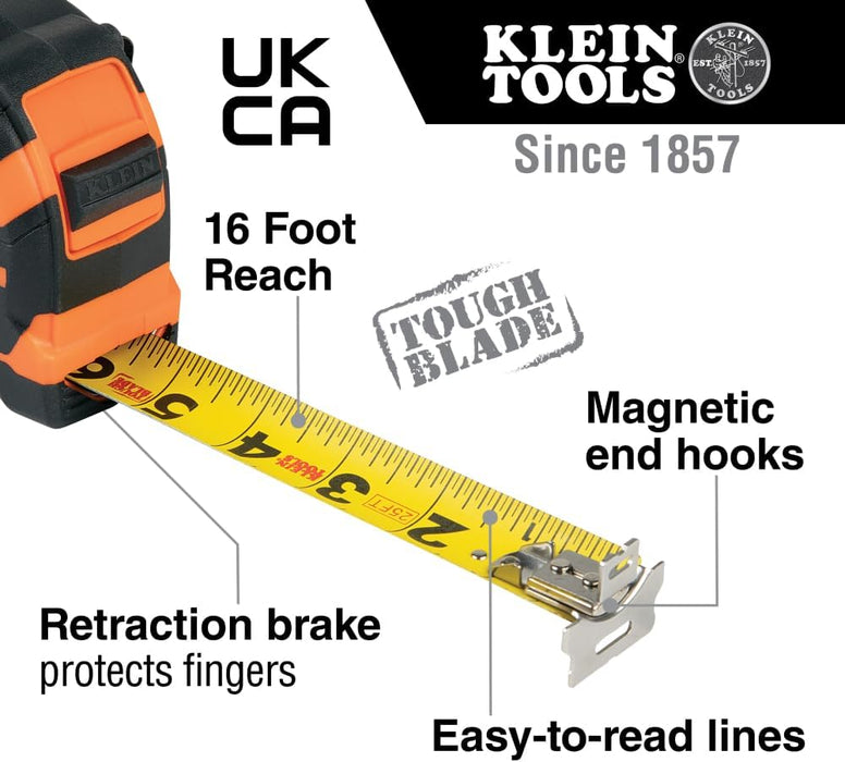 Klein Tools 9230 Tape Measure, 30-Foot Magnetic Double-Hook