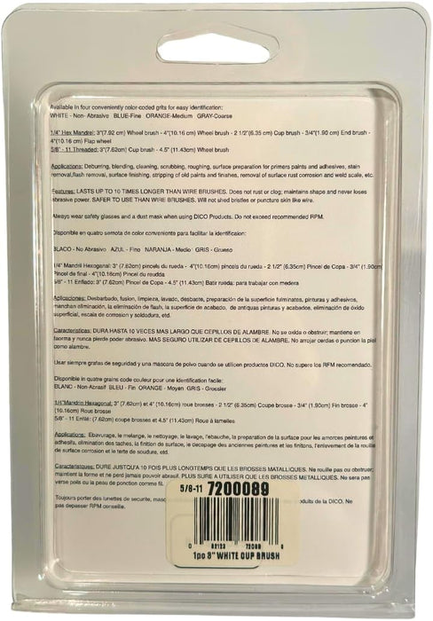 Dico 7200089 Non Abrasive Cup Brush For Angle Grinders