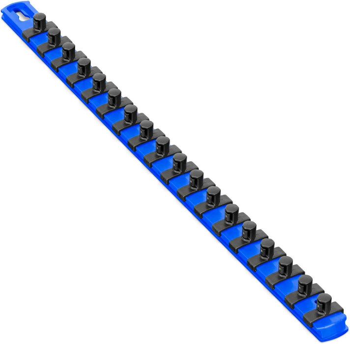 Ernst Manufacturing 18-Inch Socket Organizer with 18 3/8-Inch Twist Lock Clips, Blue (8404-Blue-3/8)