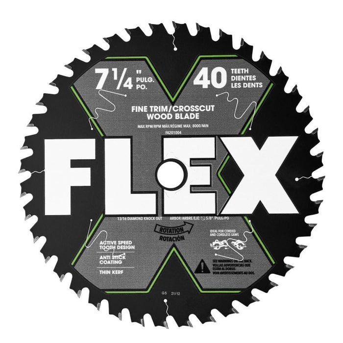 Flex FA201004 7-1/4" 40T Fine Finish Carbide Circular Saw Blade