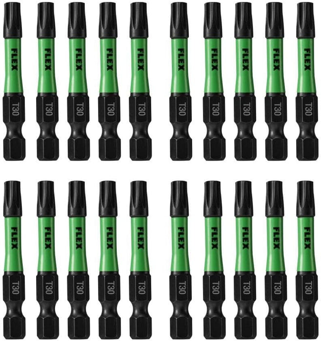 Flex FA101008-20 2" T30 Impact Driver Bit 20 piece