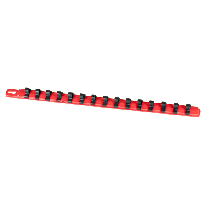 ERNST 18-Inch Socket Rail Organizer with 18 3/8-Inch Dura-Pro HD Clips, Red (8320-Red-3/8)