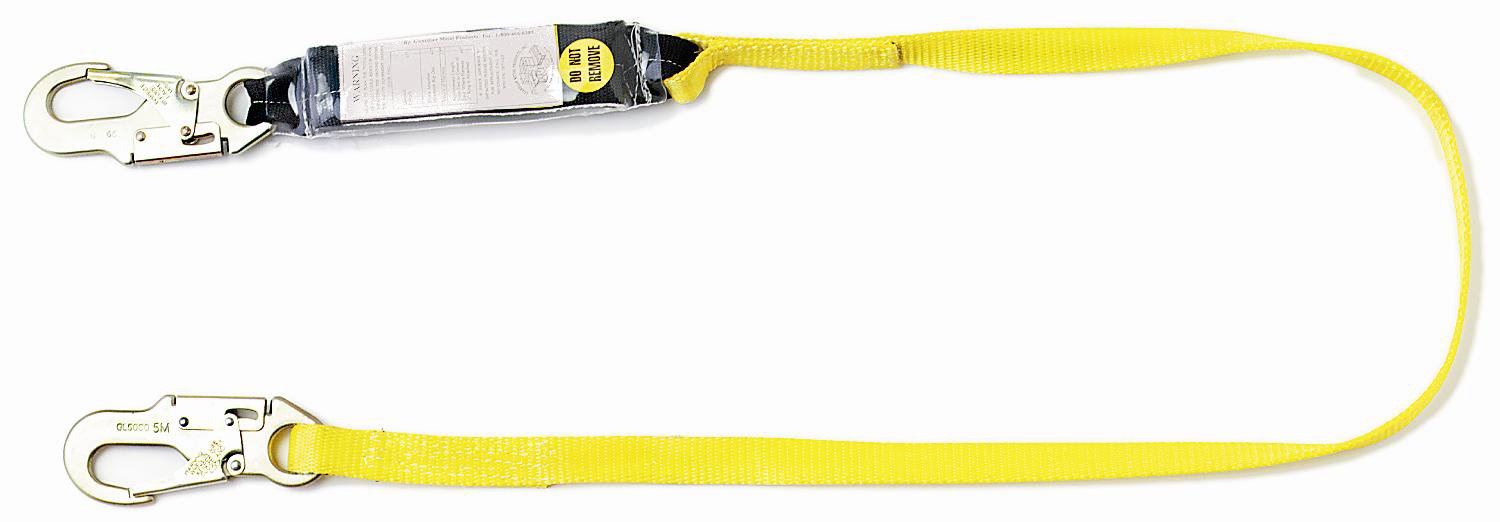 Guardian Fall Protection 01215 4-Foot Single Leg Shock Absorbing Lanyard 4 ft Single Leg/Steel Snap Hook