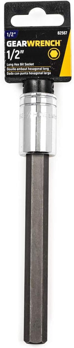 GEARWRENCH 82567 1/2" Drive Long Length Hex Bit Socket, 1/2"