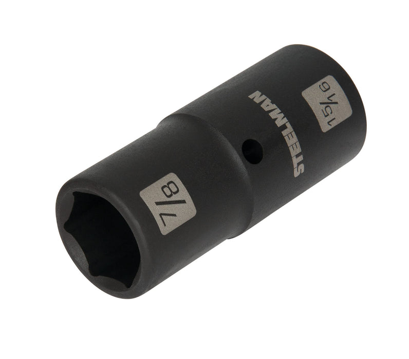 Steelman 99563 1/2-Inch Drive 6-Point Impact Flip Socket, 7/8-Inch x 15/16-Inch