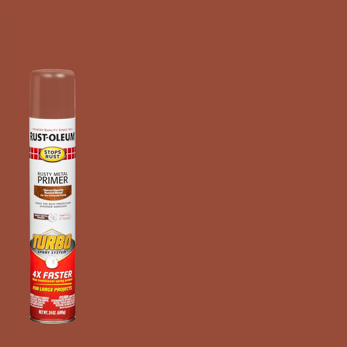 Rust-Oleum 353346 Stops Rust Turbo Spray System Rusty Metal Primer Spray, 24 oz (Pack of 6)