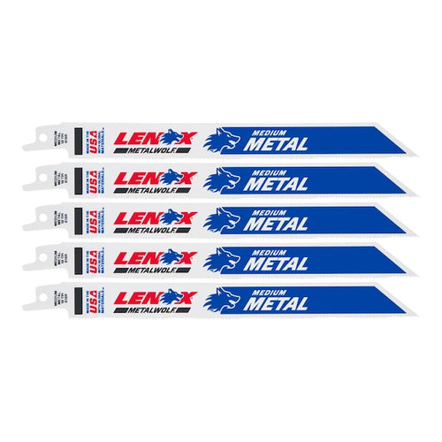 Lenox 20578818R Metal Cutting Reciprocating Saw Blade with Power Blast Technology, Bi-Metal, 8-inch, 18 TPI (Pack of 5)