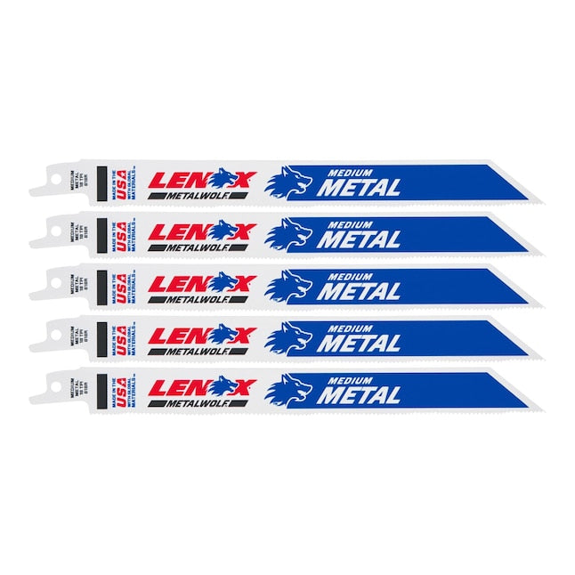 Lenox 20578818R Metal Cutting Reciprocating Saw Blade with Power Blast Technology, Bi-Metal, 8-inch, 18 TPI (Pack of 5)