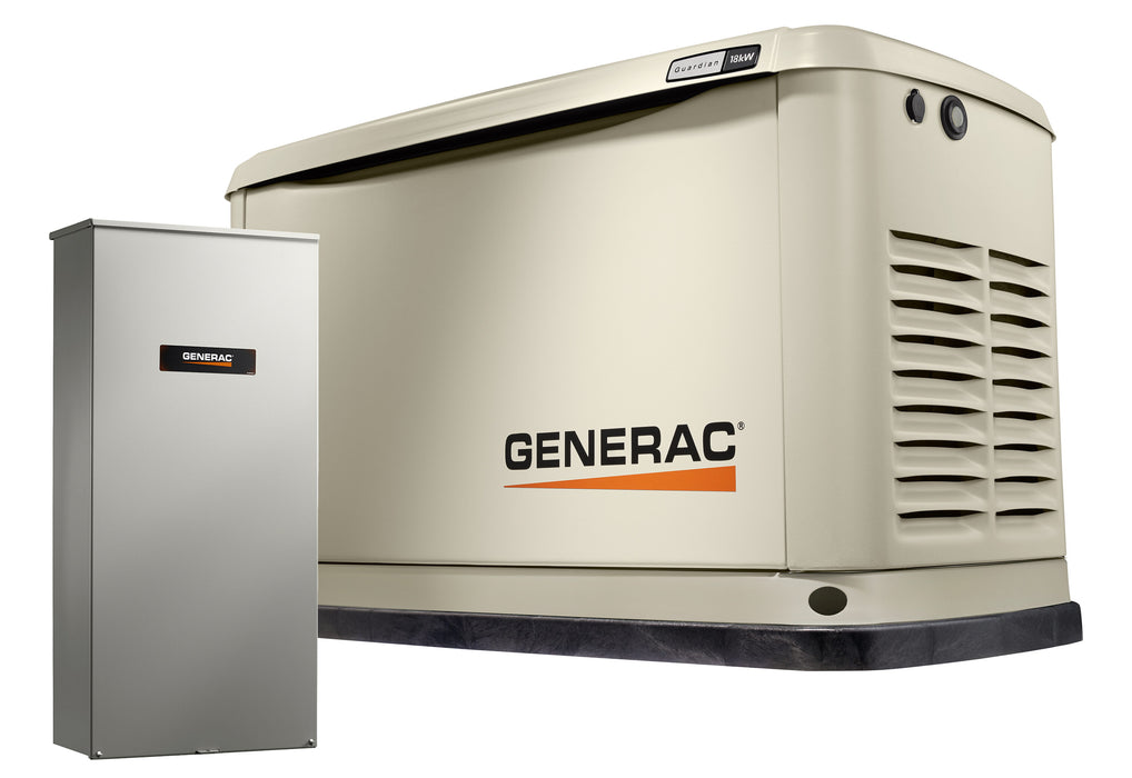 Generac Guardian 18,000-Watt (LP)/17,000-Watt (NG) Air-Cooled Whole House Generator with Wi-Fi and 200-Amp Transfer Switch