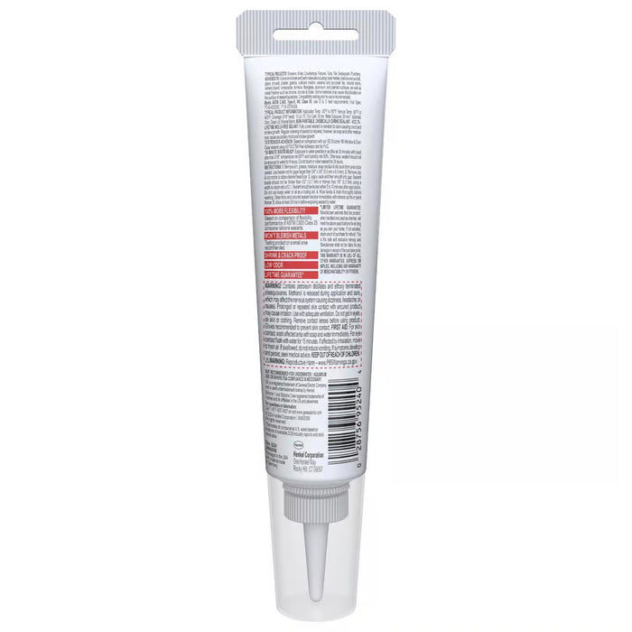 GE Supreme Silicone Caulk for Kitchen & Bathroom, White, 2.8 fl oz Tube, 100% Waterproof Silicone Sealant, 7X Stronger Adhesion, Shrink & Crack Proof