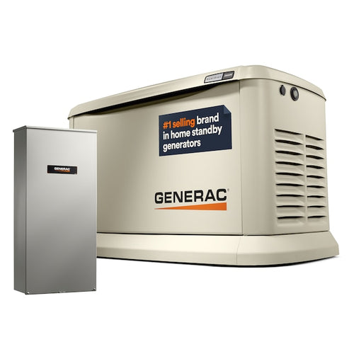 Generac 7291 Guardian 26kW LP / 22.5kW NG Home Standby Generator – Air-Cooled, Wi-Fi Enabled, 200-Amp Transfer Switch