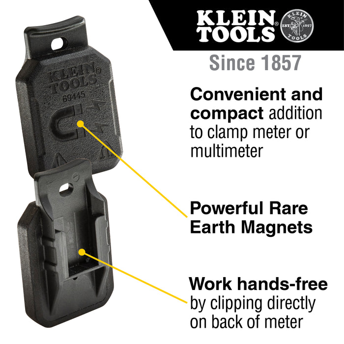 Klein Tools 69445 Magnetic Hanger Without Strap for Klein Tools Clamp Meters and Multimeters with Powerful Rare Earth Magnets