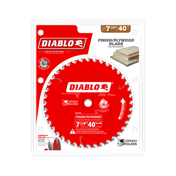 Diablo D0740A 7-1/4" x 40-Teeth Finish Saw Blade for Wood