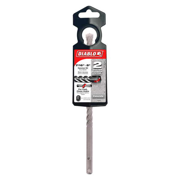 Diablo DMAPL2280 7/16" x 6" x 8" SDS-Plus 2-Cutter Carbide-Tipped Hammer Drill Bit