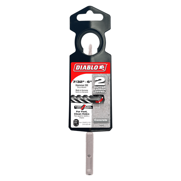 Diablo DMAPL2100 7/32" x 4" x 6" SDS-Plus 2-Cutter Carbide-Tipped Hammer Drill Bits