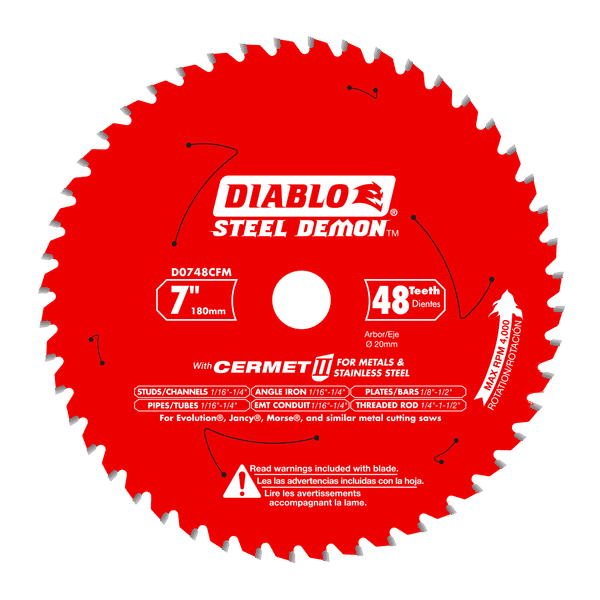 Diablo D0748CFM 7" x 48-Teeth Steel Demon Cermet II Saw Blade for Medium Metal